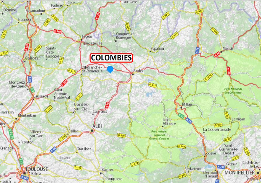 Localisation de Colombiès